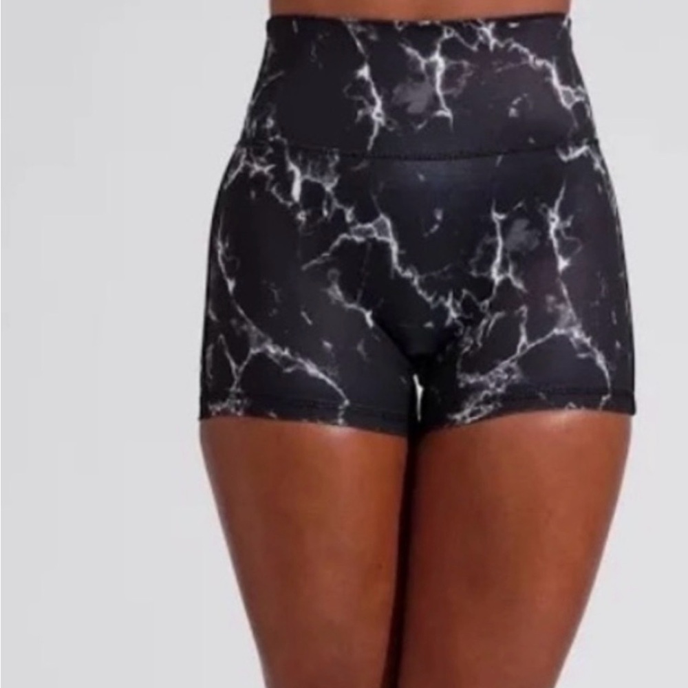 Buffbunny collection Limitless black marble Spandex Shorts size medium